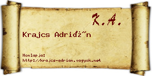 Krajcs Adrián névjegykártya